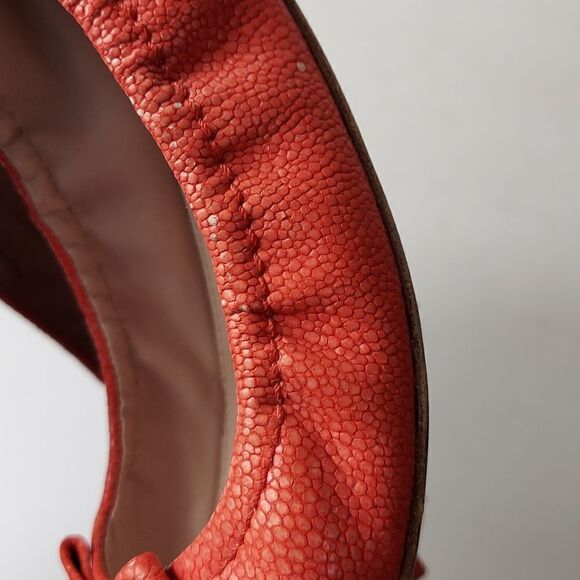 Miu Miu Calzature Donna Coral Lambskin Bow Ballerina Flats Sz 38.5 - Picture 15 of 15